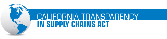 Eine grau-blaue Grafik der Erde neben dem Titel „California Transparency in Supply Chains Act“.